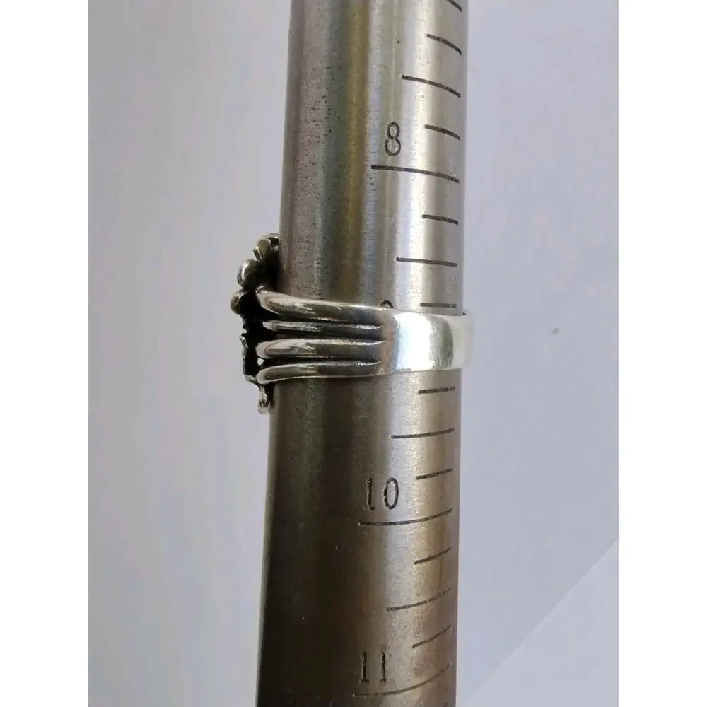 OR PAZ STERLING 925 FLORAL LEMON QUARTZ & BLUE TOPAZ GEMSTONE RING Sz 9.25